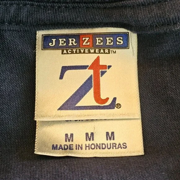 Y2K FDNY T Shirt Mens M Blue Short Sleeve New York Firefighters Jerzee Cotton - Picture 3 of 11